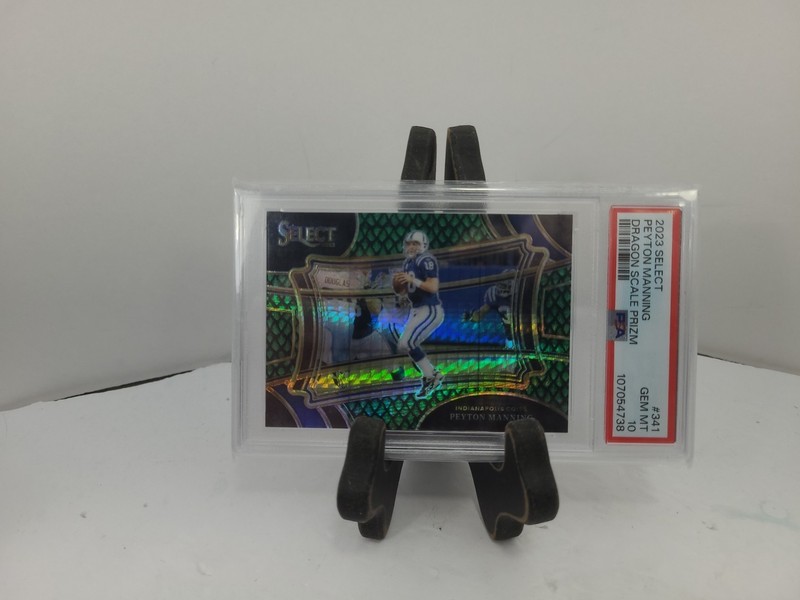 2023 Select Peyton Manning Dragon Scale Prizm /70 PSA 10 Gem MINT view 2