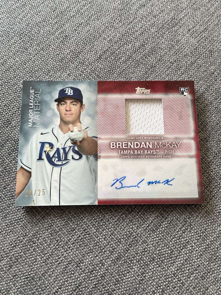 2020 Topps Baseball Brendan McKay Rookie Auto Patch Numbered 3/25 