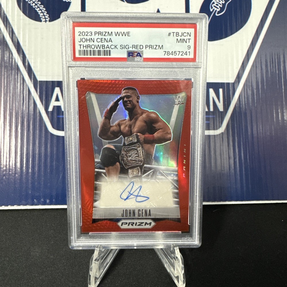 2023 Panini Prizm WWE John Cena Throwback Red Prizm Auto /99 #TB-JCN