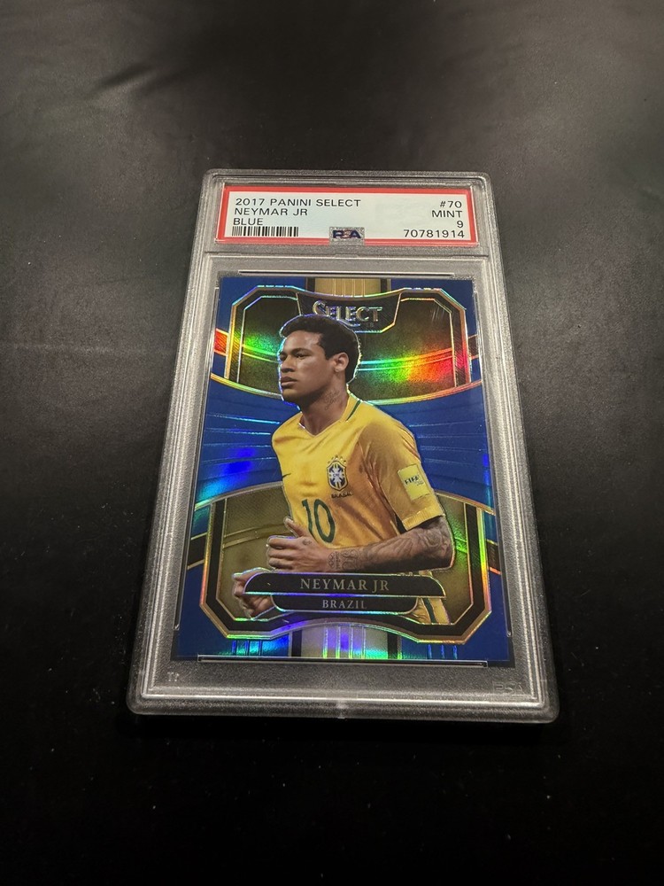 2017 Panini Select Neymar Jr Blue Refractor /299 #70 PSA 9 Mint