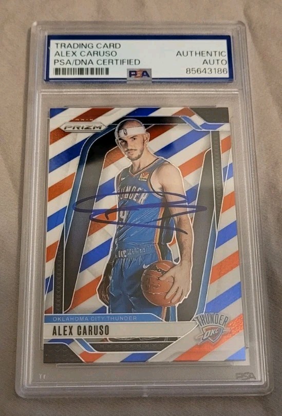 Alex Caruso signed 2024-25 Panini Prizm Basketball card IP auto PSA OKC Thunder