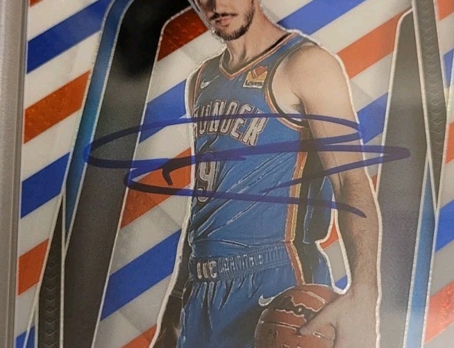 Alex Caruso signed 2024-25 Panini Prizm Basketball card IP auto PSA OKC Thunder view 2