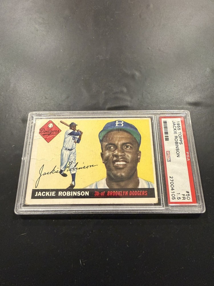 1955 Topps Jackie Robinson Partial Diamond Variation #50 PSA 1.5 FR