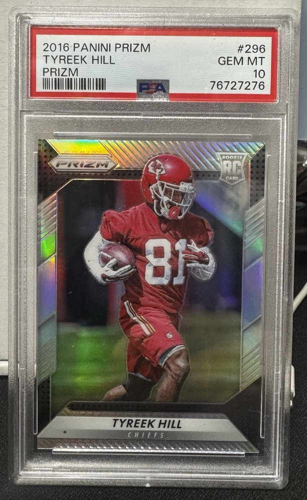 2016 Panini Prizm TYREEK HILL Silver Holo Rookie #296 RC Chiefs Dolphins PSA 10