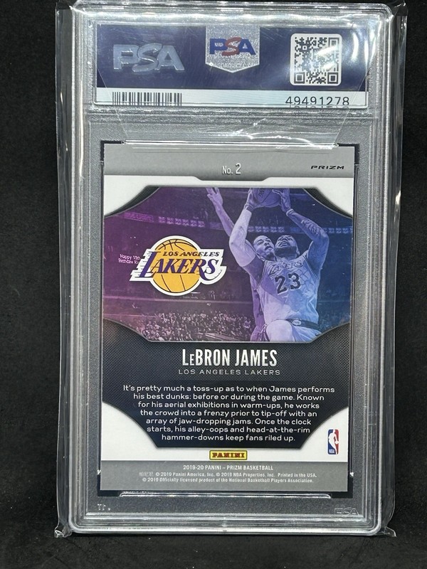 2019-20 Panini Prizm Fireworks Fast Break LeBron James  PSA 10 GEM MT Sh view 2