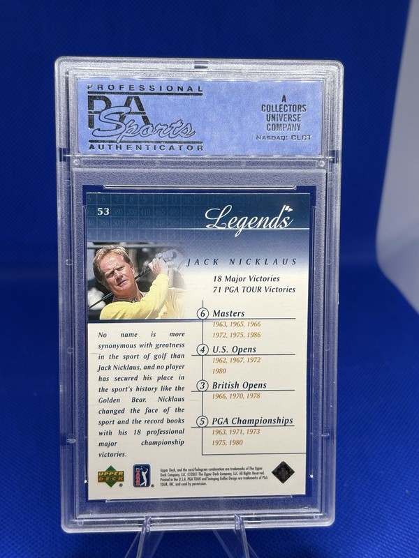 2001 Upper Deck Golf Jack Nicklaus #53  PSA 9 view 2