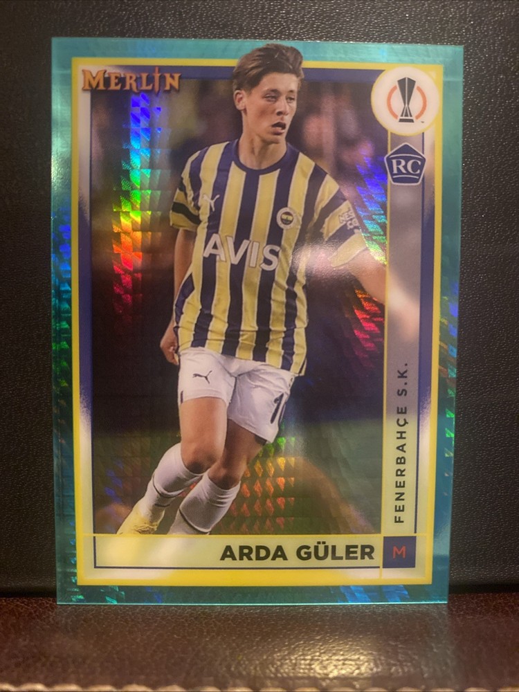 Arda Guler #43 Topps Merlin Rookie Card Aqua Prizm Refractor Champions League