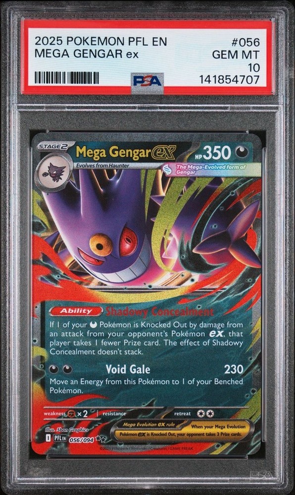 2025 Pokemon Phantasmal Flames # 056 Mega Gengar EX PSA 10 GEM MINT! Free Ship!