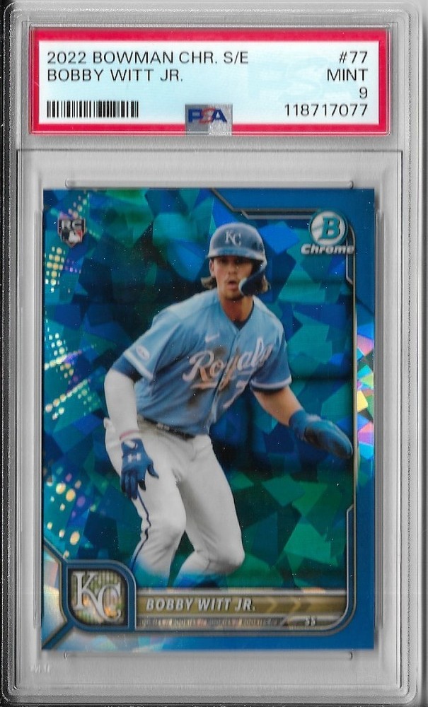 PSA 9 Mint 2022 Bowman Chrome Sapphire Edition BOBBY WITT Jr. Rookie RC #77