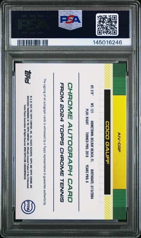 Coco Gauff 2024 Topps Chrome #AIV-CGF Auto Image Variations PSA 10 view 2