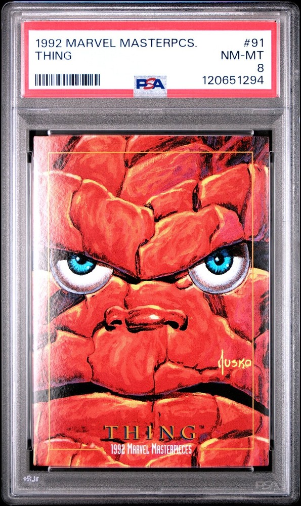 1992 Marvel Masterpieces #91 Thing - PSA 8 NM-MT - Freshly Graded!
