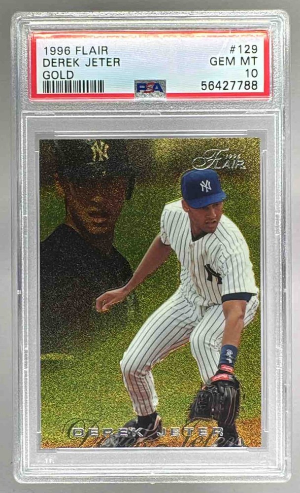 56427788 Derek Jeter 1996 Fleer Flair #129 Gold PSA 10