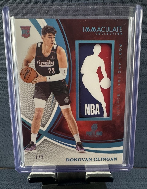 2024-25 Panini Immaculate Collection Donovan Clingan Rookie Logoman /5 RC SSP view 2