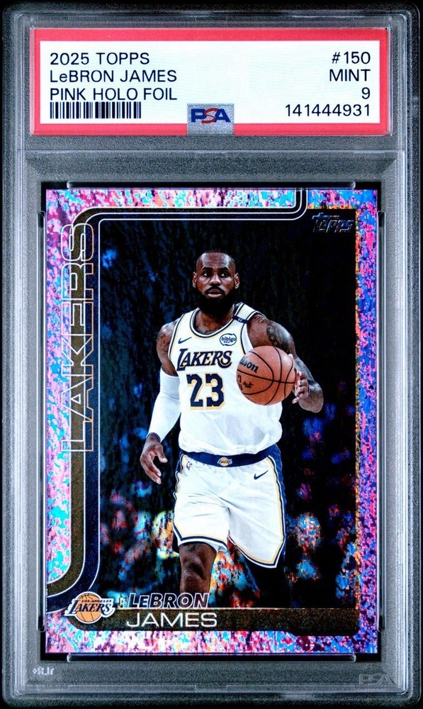 2025 Topps Basketball #150 LeBron James Pink Holo Foil PSA 9 Card MINT Free Ship