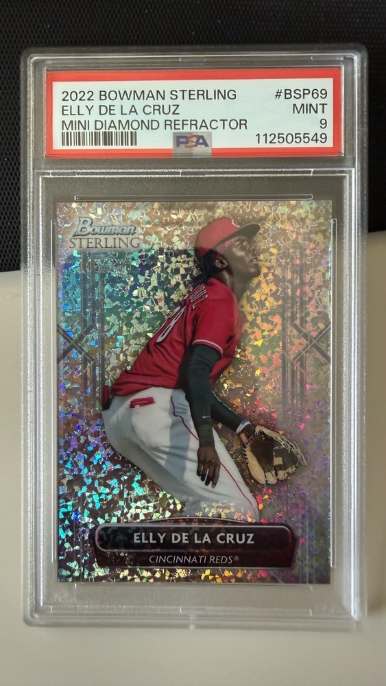 PSA 9 MINT ELLY DE LA CRUZ 2022 Bowman Sterling MINI DIAMOND REFRACTOR /150