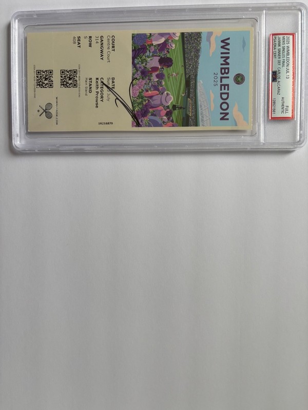 JANNIK SINNER SIGNED 2025 WIMBLEDON CHAMPIONSHIP FINALS TICKET STUB SLAB PSA/DNA view 2