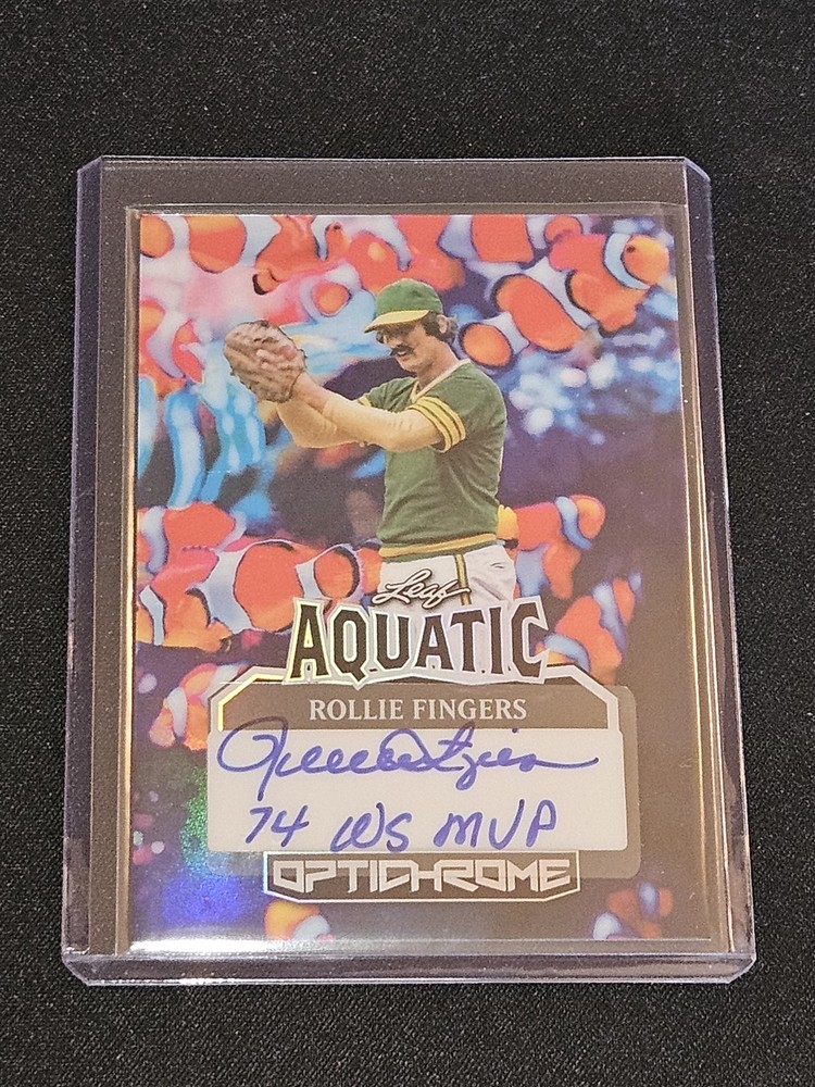 2025 Leaf Optichrome Baseball Rollie Fingers Aquatic Shimmer Auto 1/1 74 WS MVP