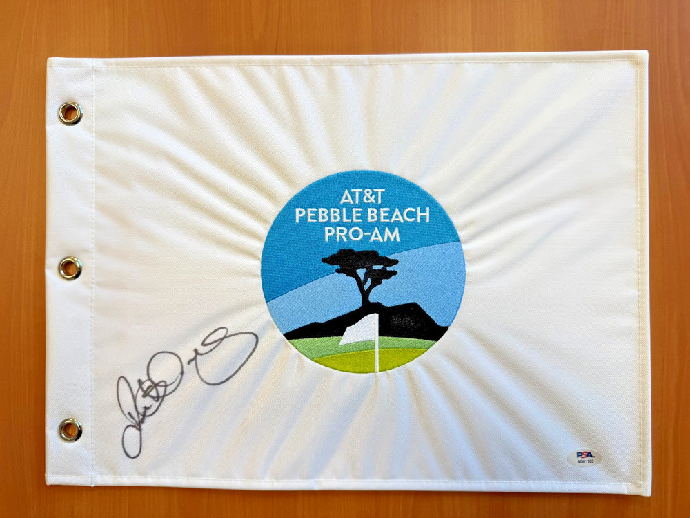 Rory Mcilroy Signed Autographed ATT Pebble Beach Pro-Am Pin Flag PSA/DNA COA