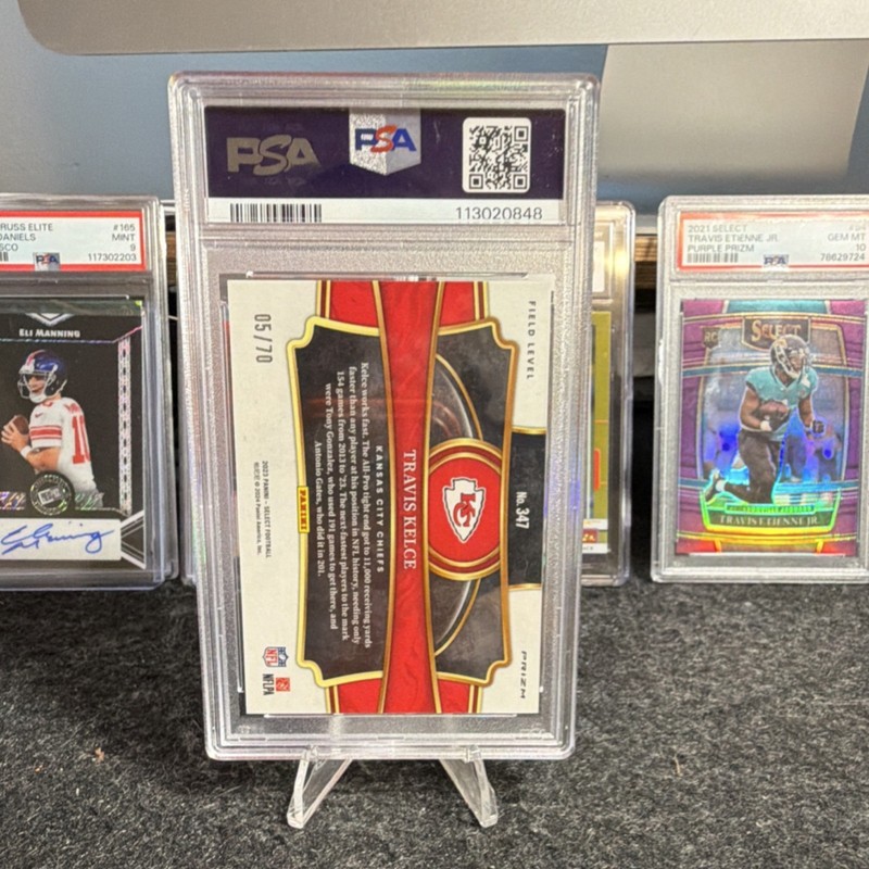 Panini 2023 Select Field Level Travis Kelce Chiefs Dragon Scale Prizm #347 /70 view 2