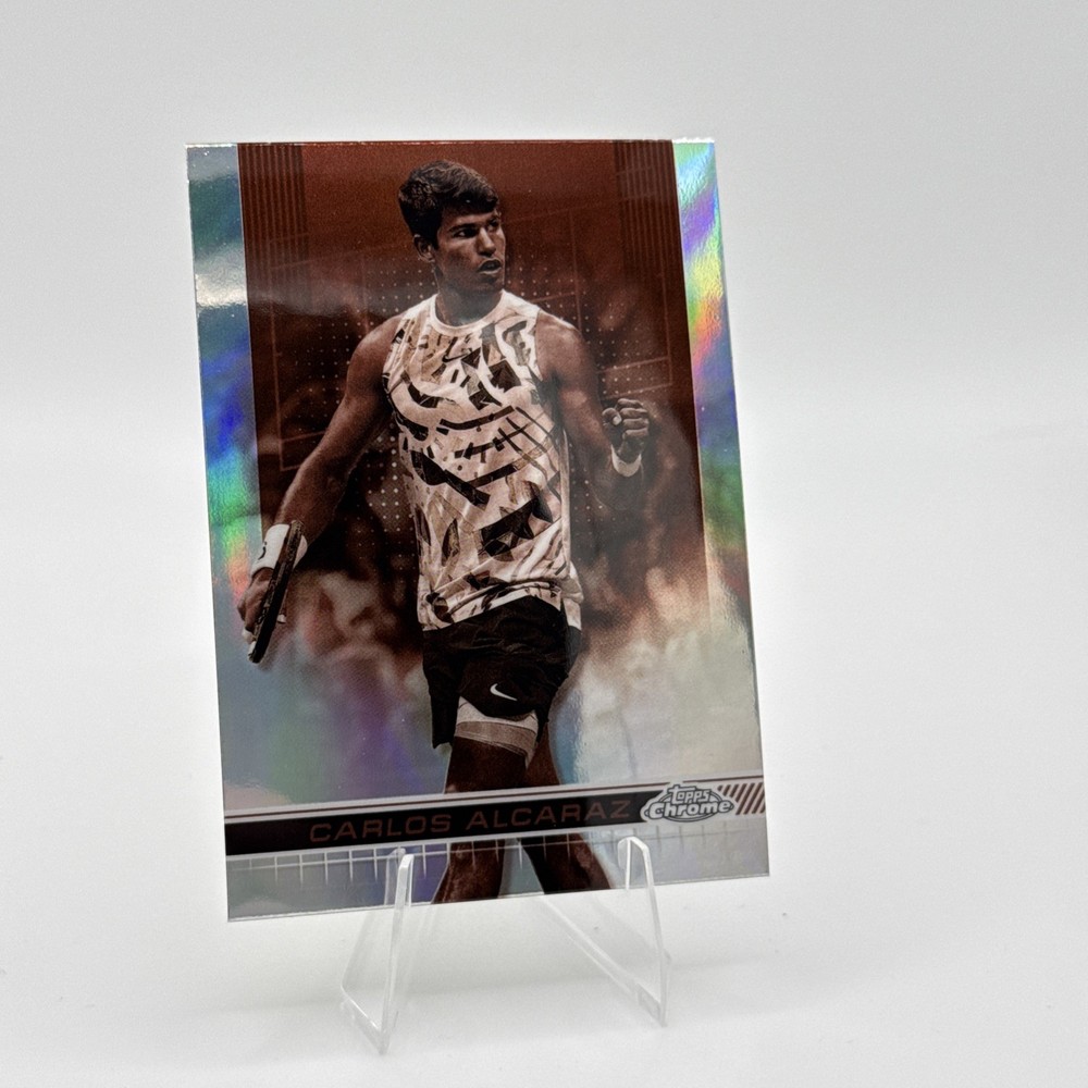 2024 Topps Chrome - Carlos Alcaraz #50 Sepia Refractor Card view 1