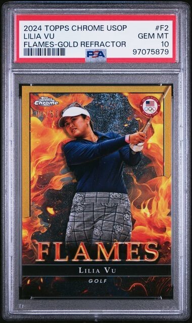 LILIA VU 2024 Topps Chrome Olympics Flames GOLD Refractor /50 PSA 10 GEM *gb