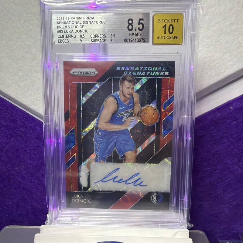 2018-19 Panini Prizm Luka Doncic Sensation Signatures BGS 8.5 Rookie Auto Choice view 2