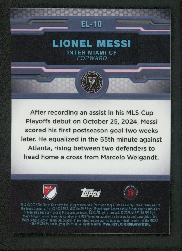 2025 LIONEL MESSI TOPPS CHROME REFRACTOR ELIMIN ATION view 2