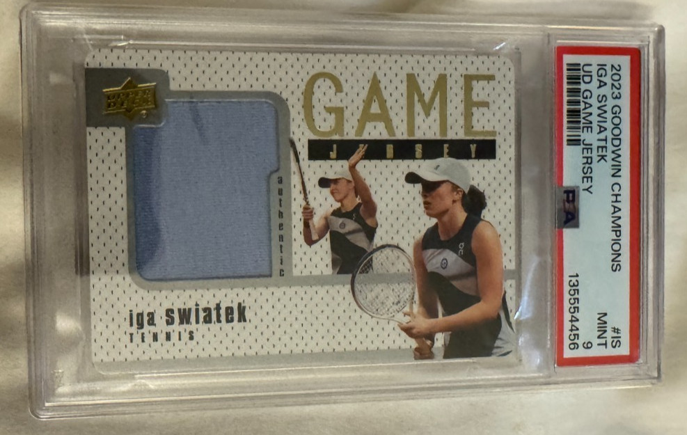 2023 Goodwin Champions Iga Swiatek Game Jersey PSA 9