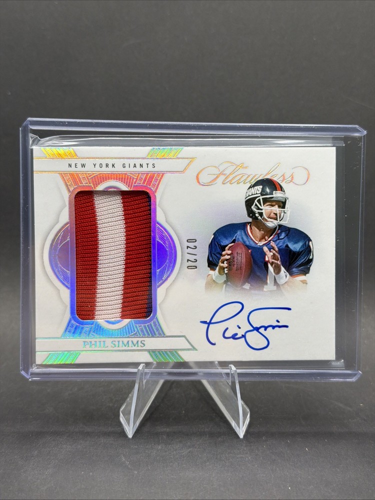 2025 PANINI FLAWLESS PATCH AUTOGRAPHS 3 COLOR PATCH AUTO PHIL SIMMS GIANTS /25