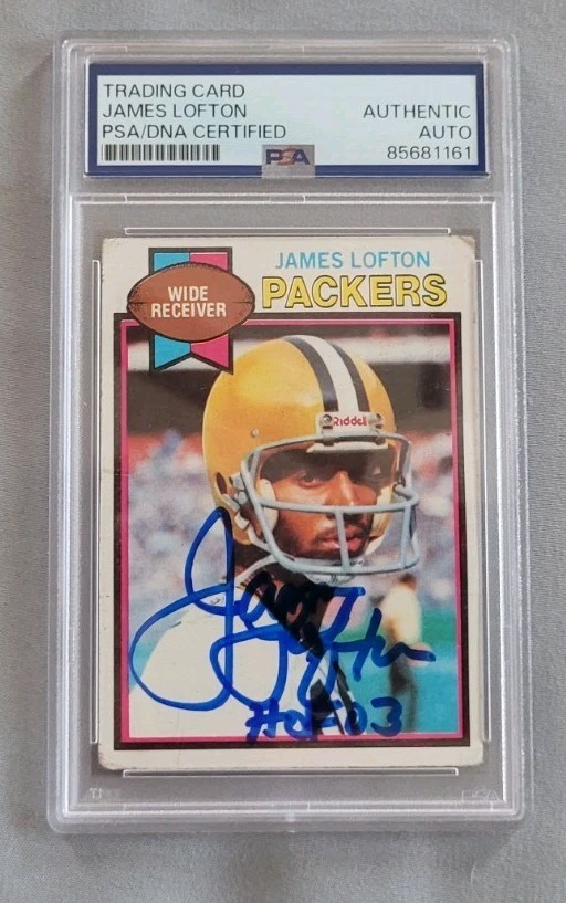 James Lofton signed 1979 Topps Football Rookie Card RC IP Auto PSA auth Packers