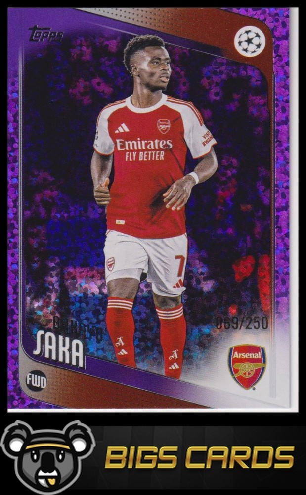 2025-26 Topps UEFA Club Competitions #12 Bukayo Saka Purple Sparkle #/250