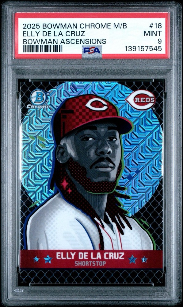 2025 Bowman Chrome Bowman Ascensions Elly De La Cruz #BA18 Mojo Refractor PSA 9