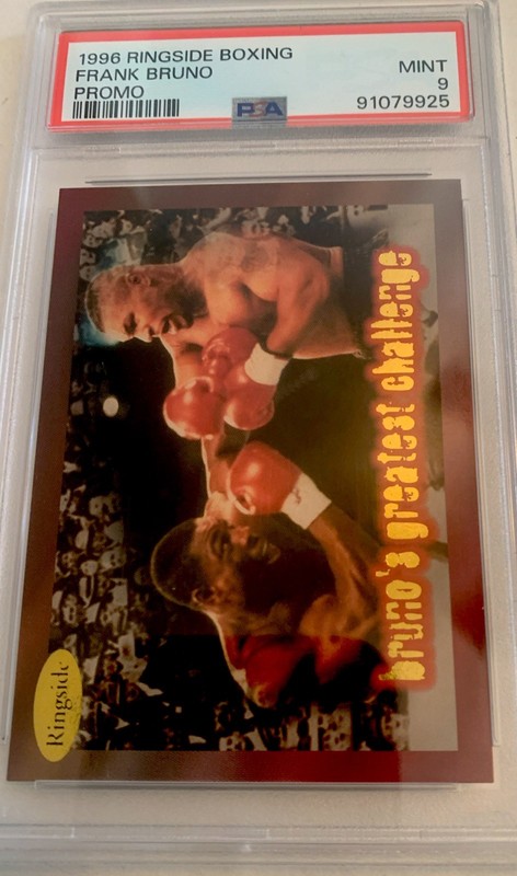 1996 Ringside Boxing Frank Bruno With Mike Tyson PROMO PSA 9 Series 1 Sample NFR view 2