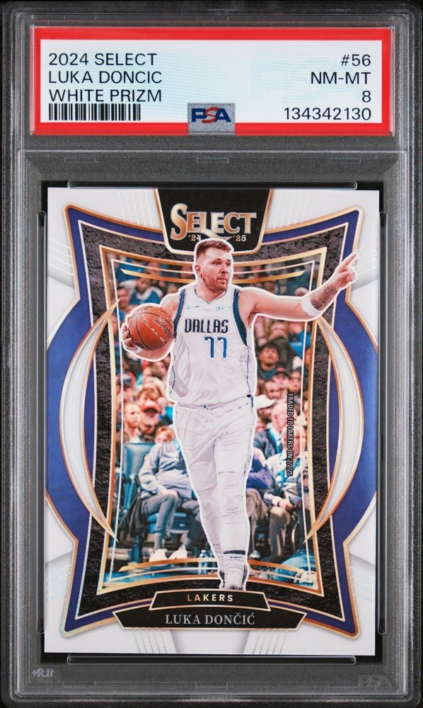 Luka Doncic 2024-25 Panini Select White Scope Prizm #56 PSA 8 /149
