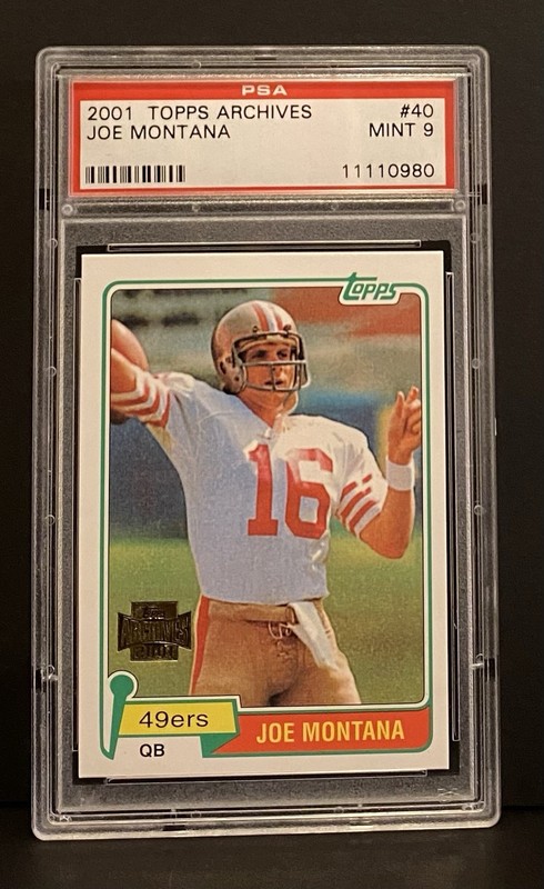 2001 Topps Archives Joe Montana #40 PSA 9 view 2