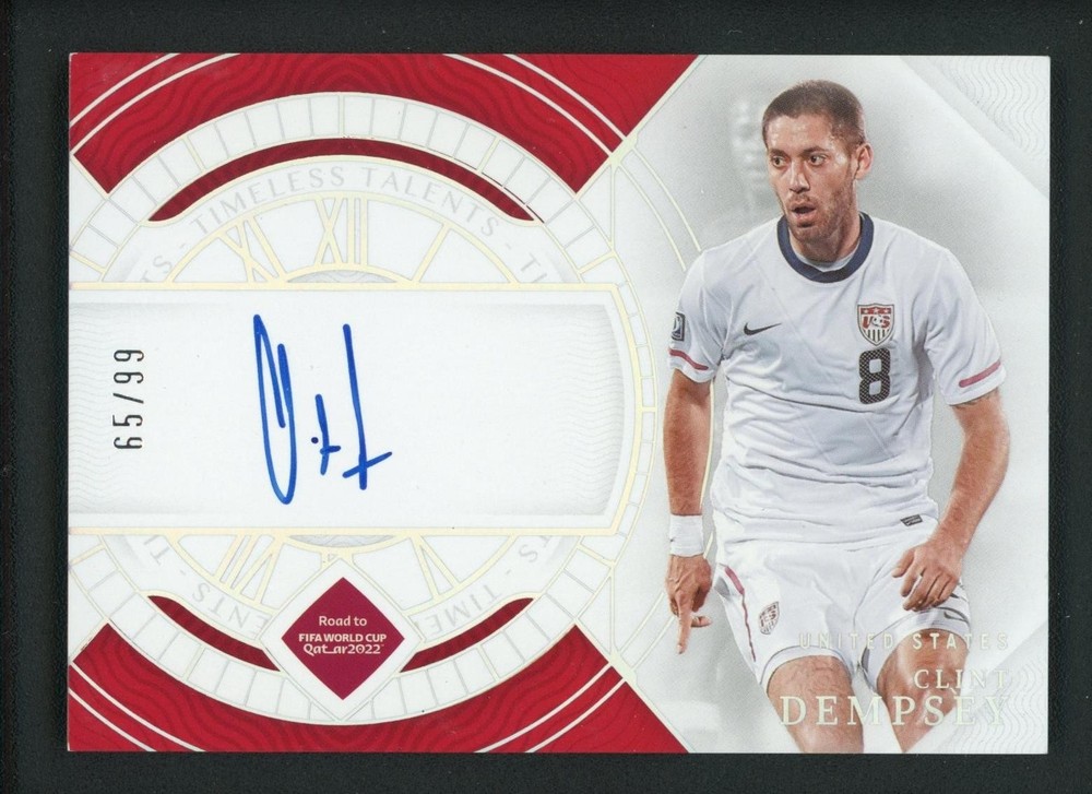 2022 CLINT DEMPSEY 65/99 AUTO PANINI NATIONAL TREASURES FIFA ROAD TO WORLD CUP