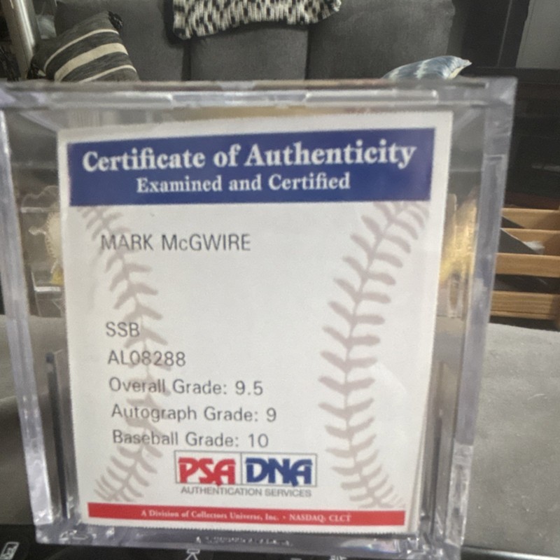 Mark McGwire MLB Baseball Autographed PSA Authentication Original Signed Ball view 2