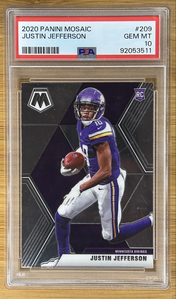 RC PSA 10 🔥 2020 Panini Mosaic - Rookies Justin Jefferson #209 Vikings