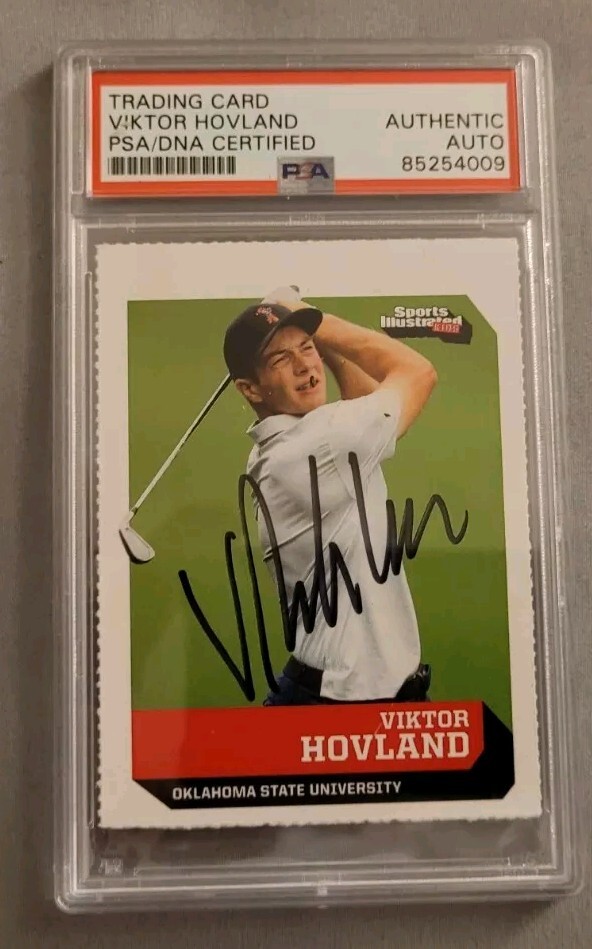 Viktor Hovland autographed signed 19 SI For Kids Golf Rookie Card RC IP auto PSA
