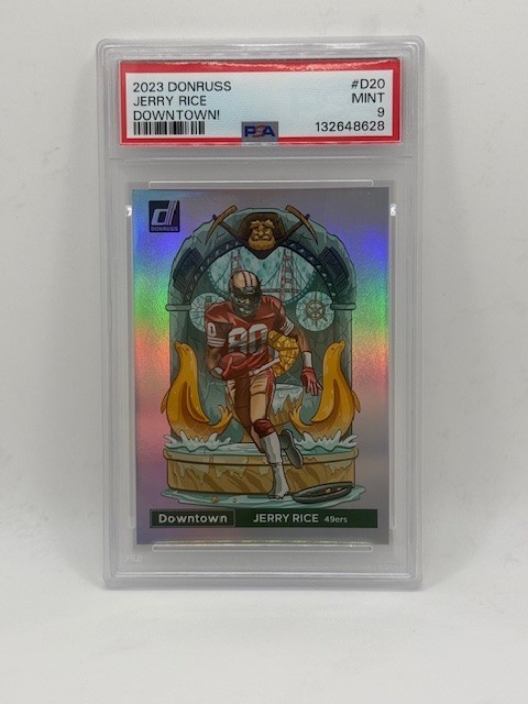 JERRY RICE DOWNTOWN 2023 Donruss Downtown PSA Mint 9 Case Hit 49ers