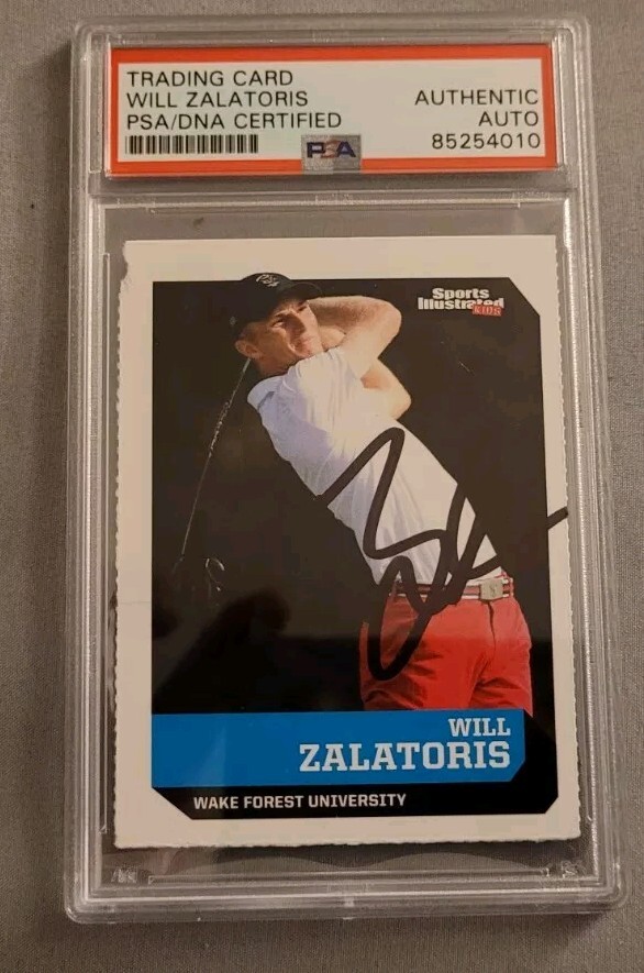 Will Zalatoris signed autographed 18 SI For Kids Golf Rookie Card RC IP auto PSA
