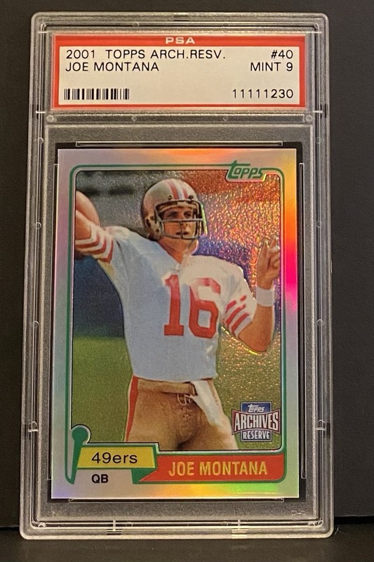 2001 Topps Archives Reserve Joe Montana #40 PSA 9 view 2
