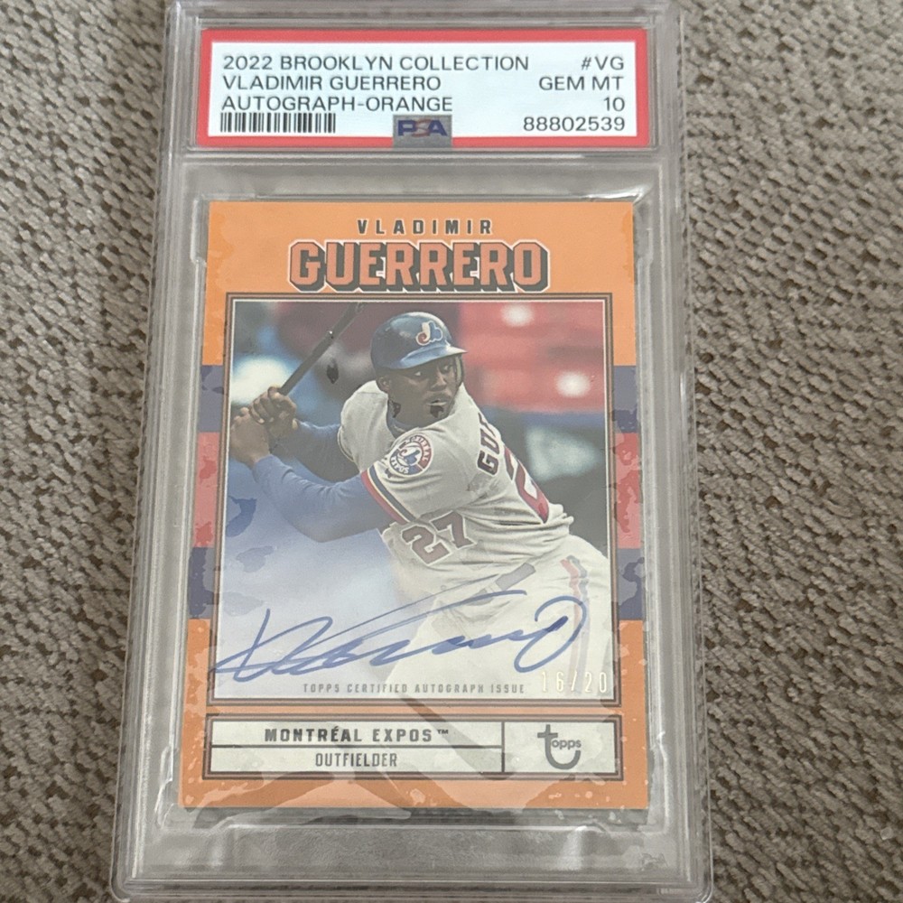 2022 Topps Brooklyn Collection Autographs Vladimir Guerrero Orange PSA 10. /20