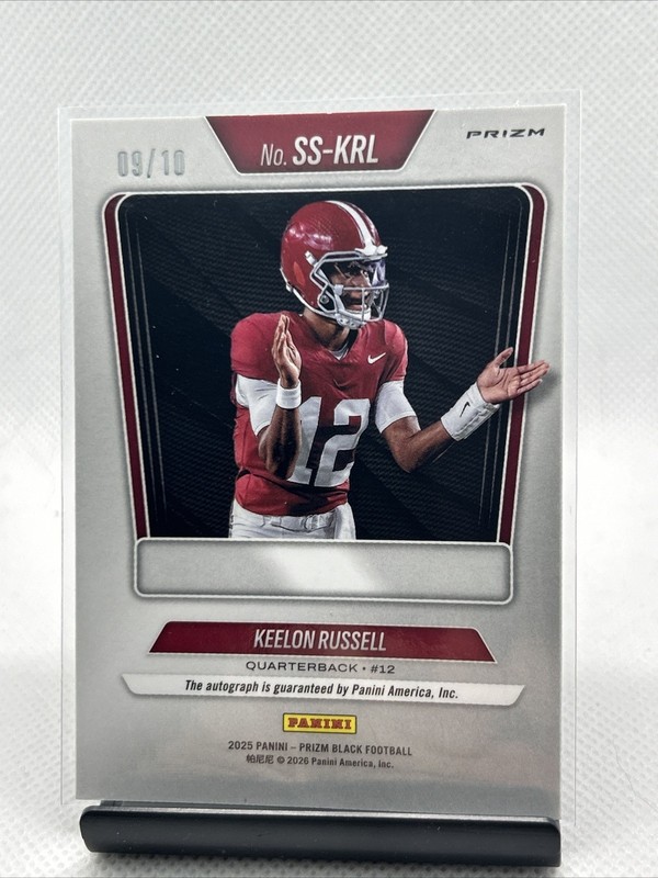 2025 Prizm Black Gold  FOTL /10 Auto Keelon Russell #SS-KRL SSP SP view 2