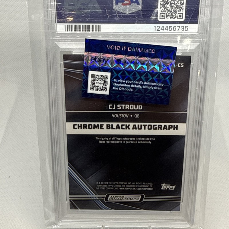 2023 Topps Composite - Topps Chrome Black Auto PSA 10 Texans C.J. Stroud AU RC view 2