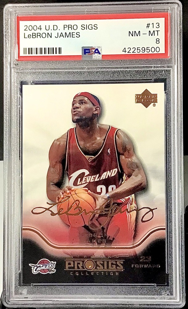 2004 Upper Deck Pro Sigs Auto Lebron James PSA 8 NM-MINT HOF RC #13 