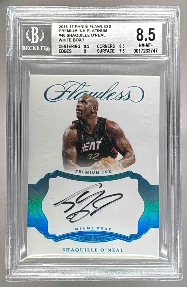 Shaquille O'Neal 2016 Panini Flawless White Platinum Premium Auto 1/1 BGS 8.5