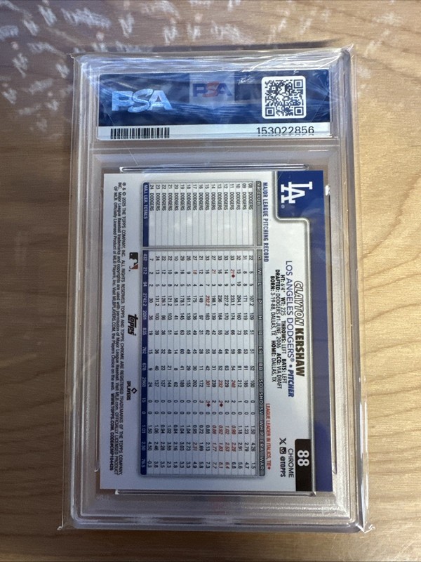 2025 Topps Chrome Sapphire Edition COLOR MATCH  Clayton Kershaw #88 PSA 10 view 2