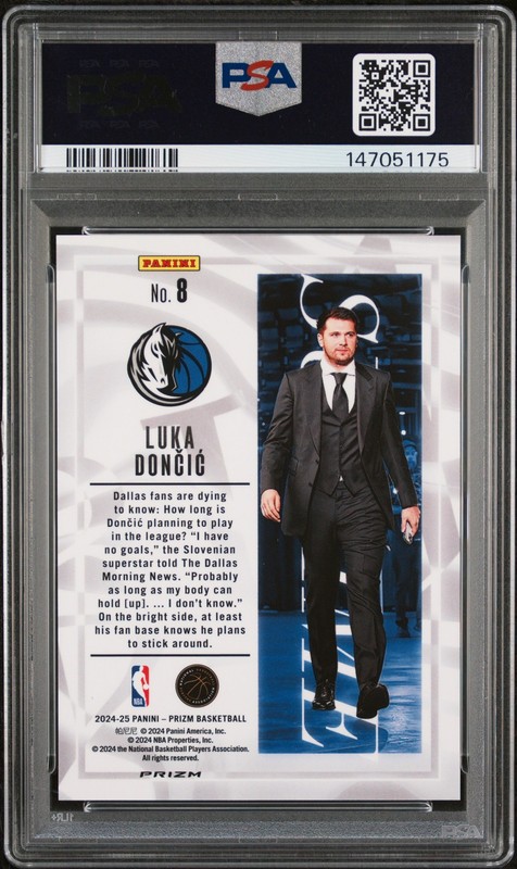 2024 Panini Prizm Sublime #8 Luka Doncic PSA 9 view 2