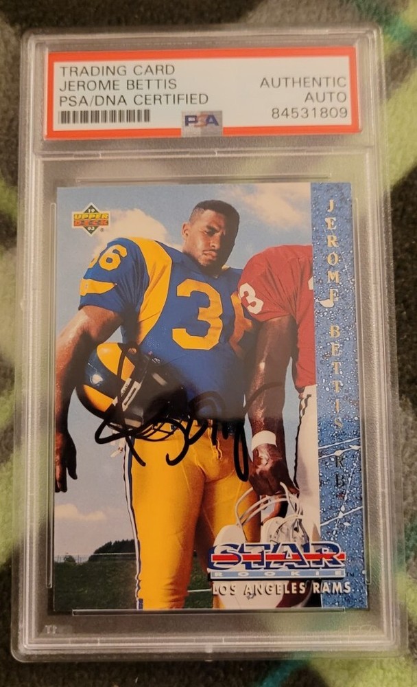 Jerome Bettis signed autographed 1993 UD Football Rookie Card RC IP auto PSA HOF